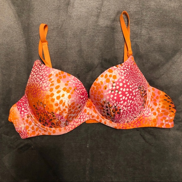 Orange Push-Up T-Shirt Bra - Picture 1 of 3